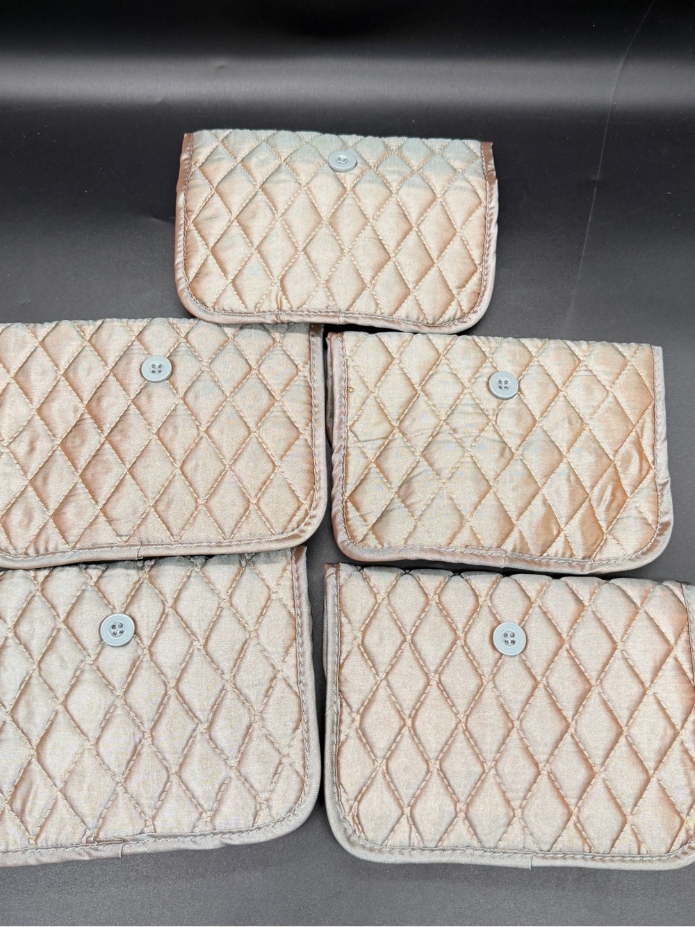 Lot Of 5 Brighton Quilted Jewelry Pouch Your True Color Womens Silver Travel Bag - Picture 2 of 4